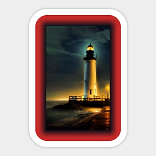 lighthouse night Sticker